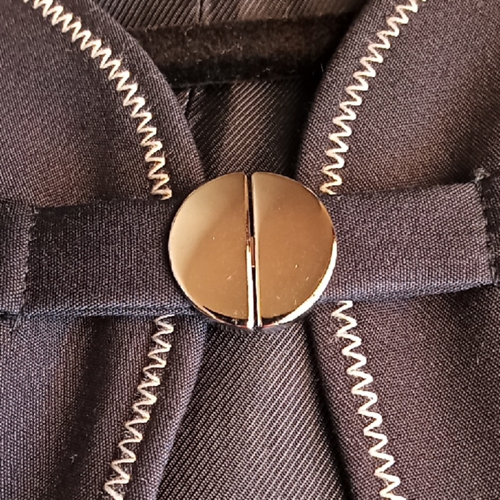 Zara Navy Longline Waistcoat With Silver Clasp Front Fastening. NWT. Beautiful!! - Picture 9 of 15